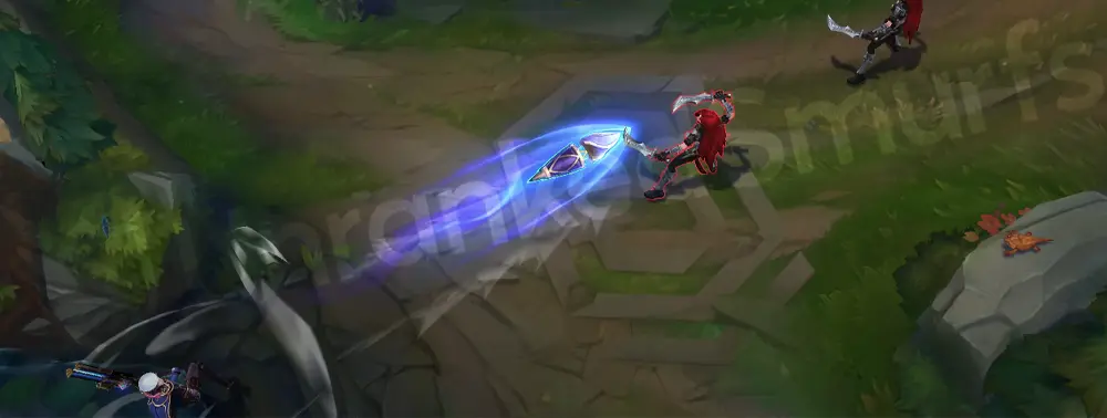 Arcane Commander Caitlyn Q - railgun shot with cyan rune projectile