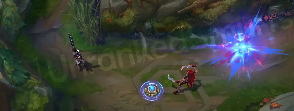 Arcane Commander Caitlyn R - impact with deep-blue rune explosion