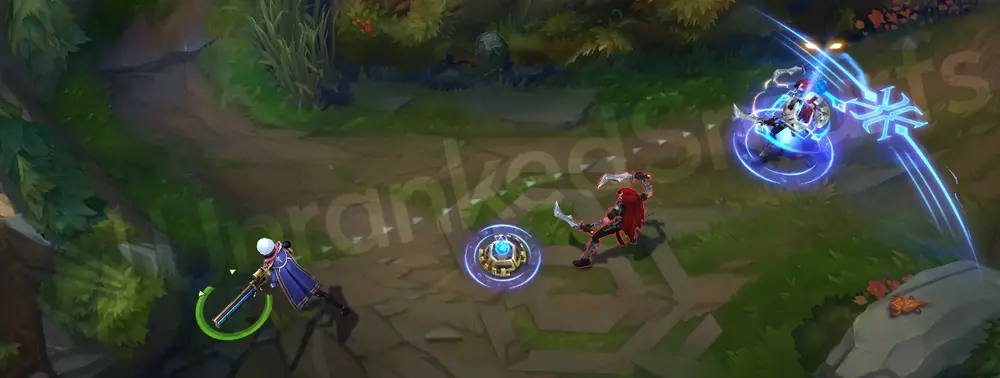 Arcane Commander Caitlyn W - trap placement with cyan rune circle