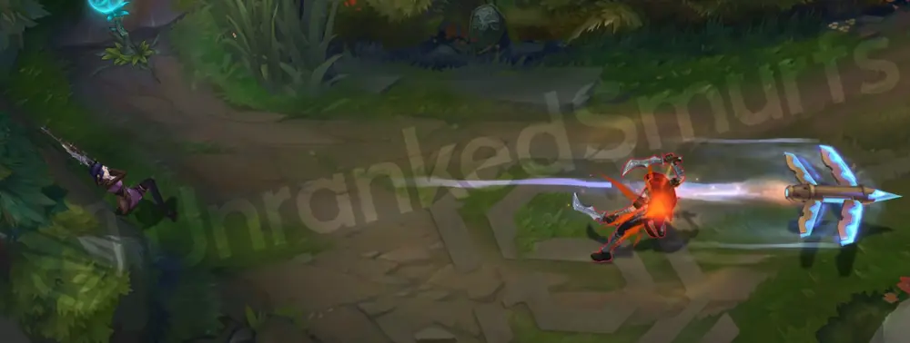 Arcane Enforcer Caitlyn Q part 2 - impact burst with brassy yellow runic accents