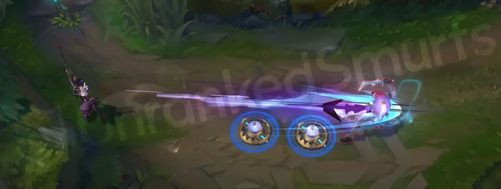 Arcane Enforcer Caitlyn R part 2 - long silver bullet with cyan trail