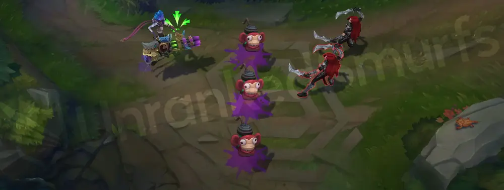 Arcane Fractured Jinx E - grenade toss resembling the monkey grenades from Arcane