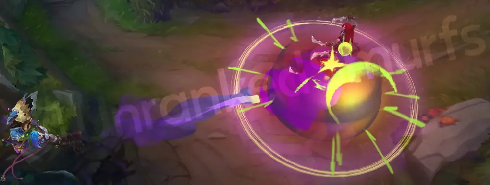 Arcane Fractured Jinx R - alternate rocket view with HUD elements