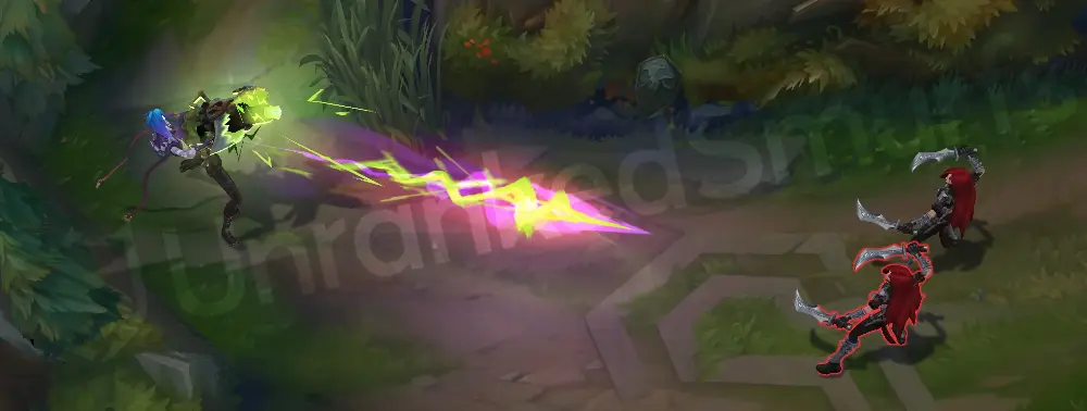 Arcane Fractured Jinx W - trap effect with purple goo and a small smiling-face motif