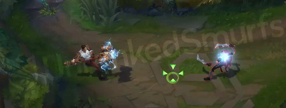 Arcane Inventor Jayce basic attack animation with hammer swing and blue hextech sparks
