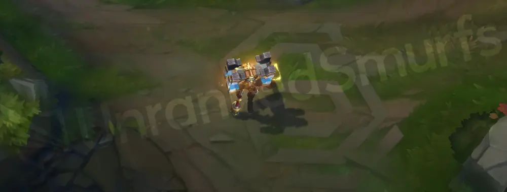 Arcane Inventor Jayce emote showing a casual inventor gesture in workshop attire