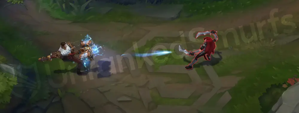 Arcane Inventor Jayce Q - extra particle detail with blue ring and sparks