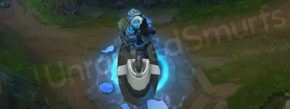 Arctic Ops Gragas custom recall with blue glow and frosty canister powering up