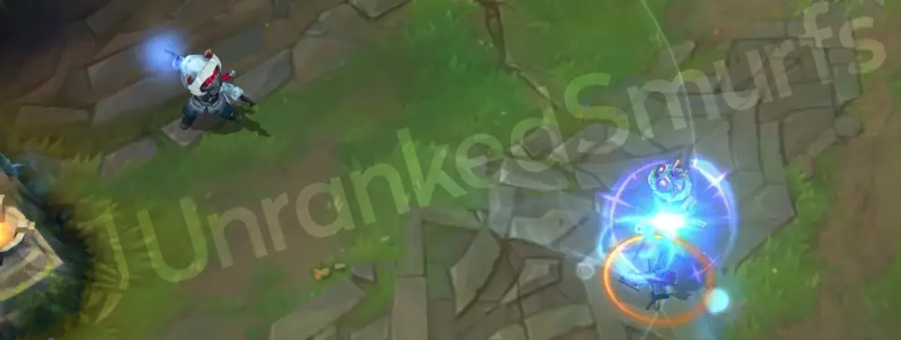 Arctic Ops Kennen Q - part 2 showing the shuriken burst and cyan lightning arcs