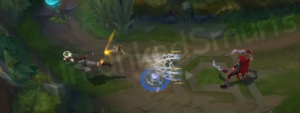 Arctic Warfare Caitlyn E - 90 Caliber Net firing with a snowy puff and rope glow