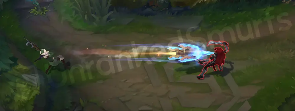 Arctic Warfare Caitlyn Q - Piltover Peacemaker shot with a cold blue tracer and sharp impact