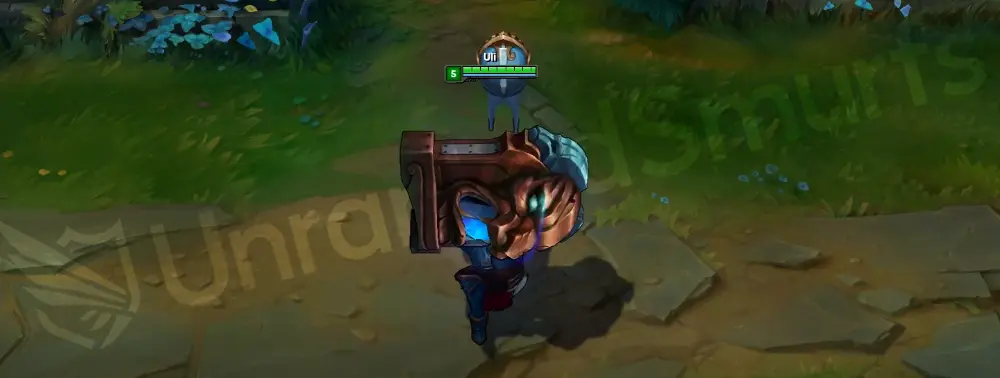 Braum Lionheart emote with chest-puffing gesture and visible lion crest detail