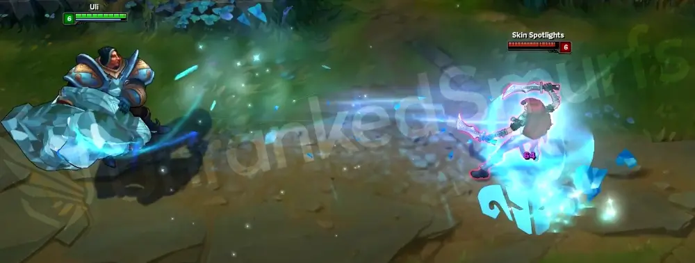 Braum Lionheart Q - second part showing impact particles and blue highlights
