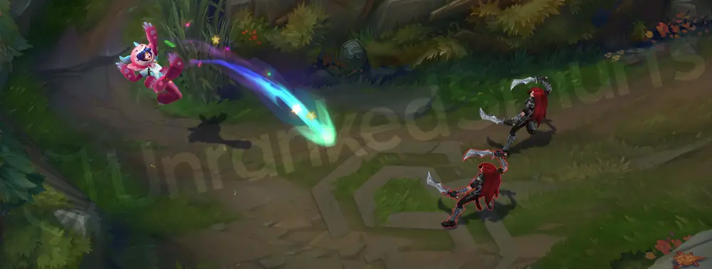 Cosplayer Neeko Q - first part showing a pink-and-cyan blossom burst with star accents