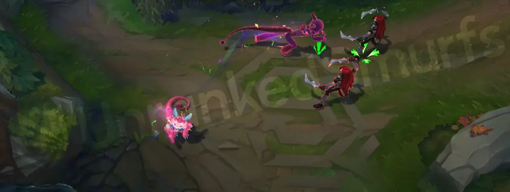 Cosplayer Neeko W animation with watery cyan swirl and pink details
