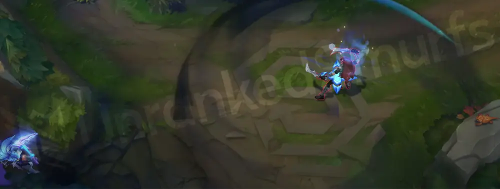 DRX Akali E part 2 - follow-through swing with icy shard particles and violet glows