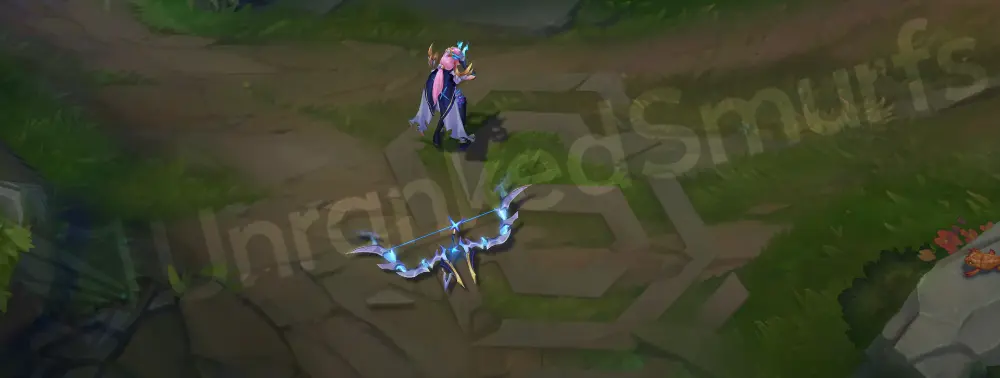 DRX Ashe emote showing a celebratory pose with cape motion and team-themed colors