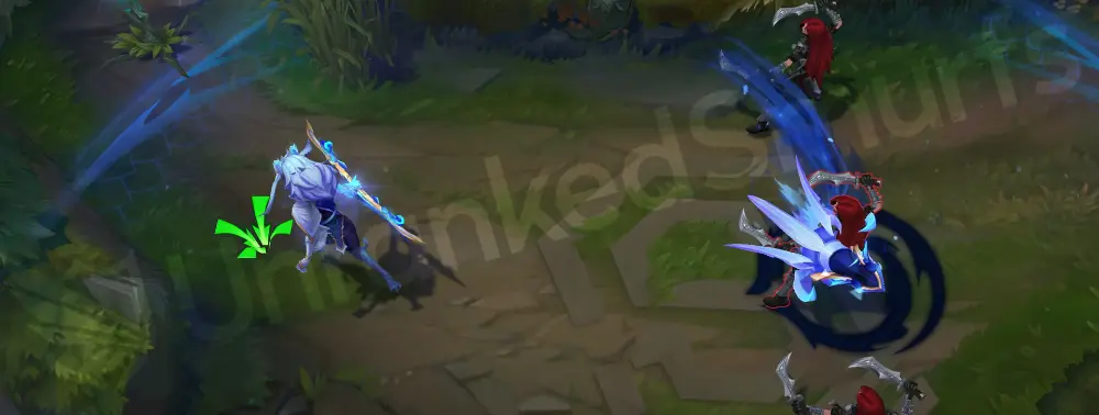 DRX Kindred E - icy-blue ability with crystalline shards and swift trails