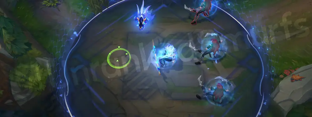 DRX Kindred R - ultimate with bright blue ring and sharp crystalline effects