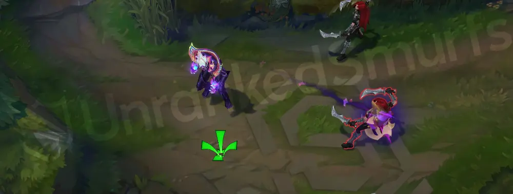 Empyrean Brand basic auto attack animation with purple-blue flame trails and teal accents