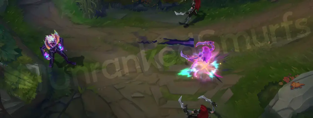 Empyrean Brand Q part 2 firing a searing projectile of mixed purple and turquoise flame