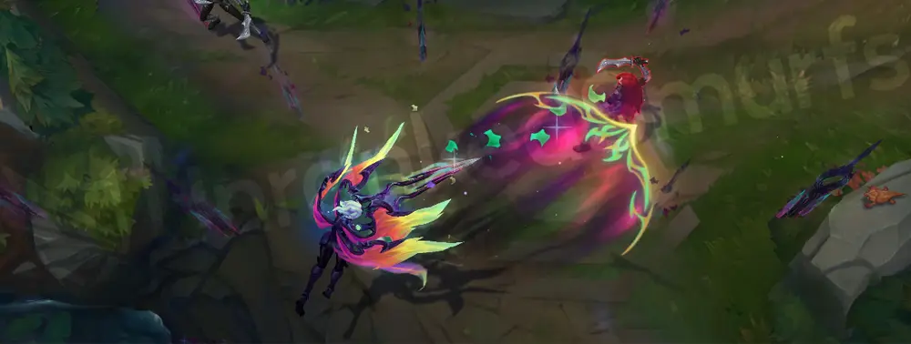 Empyrean Kayle level 11 additional view with cyan flame accents