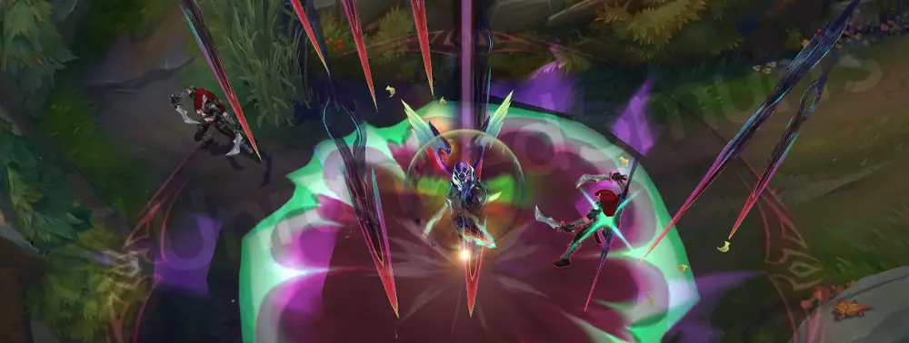 Empyrean Kayle R effect layer part 2 showing neon shards and glow