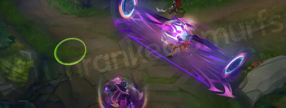 Empyrean Malzahar Q impact - neon burst with siphoning particles