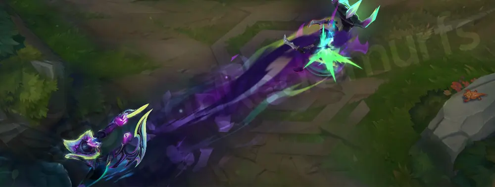 Empyrean Nocturne Q - secondary effect frame with swirling purples and crystalline edges