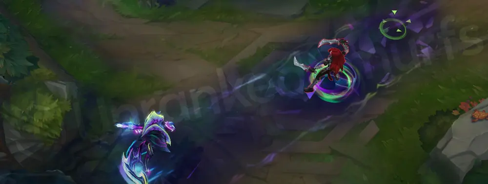 Empyrean Nocturne Q - impact burst with green and pink crystal shards