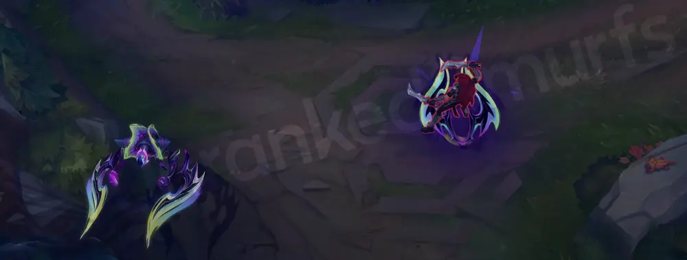 Empyrean Nocturne R - blades converging frame with neon accents