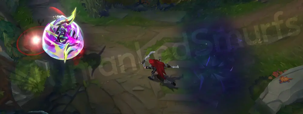 Empyrean Nocturne W - detail frame showing braided energy and shard motifs