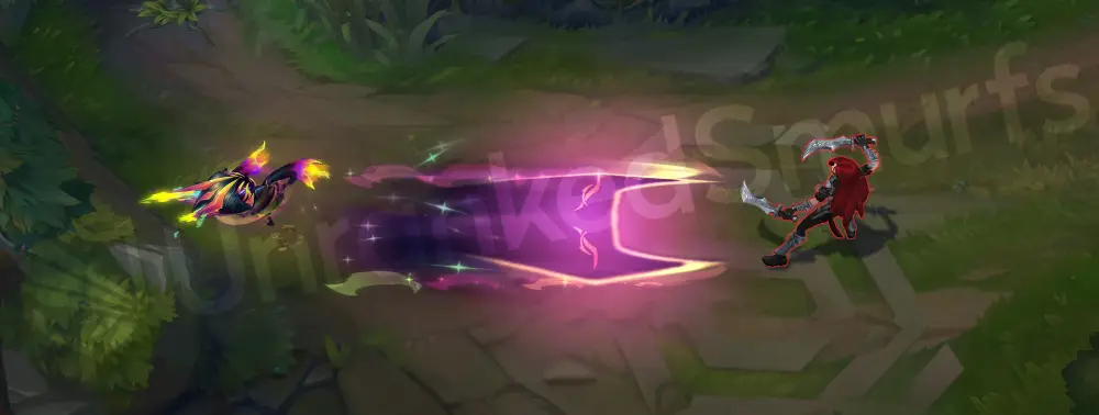 Empyrean Vex R - first ultimate part with layered shadow sigils in pink and cyan