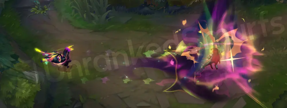 Empyrean Vex R - particle variation showing radial cyan and magenta streaks