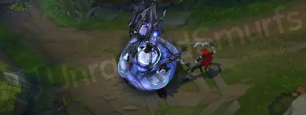 Fright Night Nautilus W - shield pulse with spectral candlelight and dark-blue aura