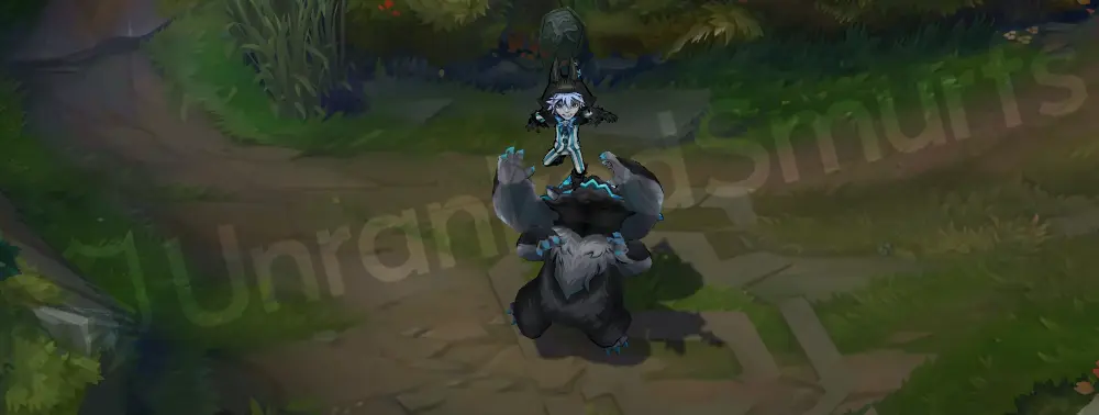 Fright Night Nunu & Willump emote showing Nunu peeking while Willump grins behind him