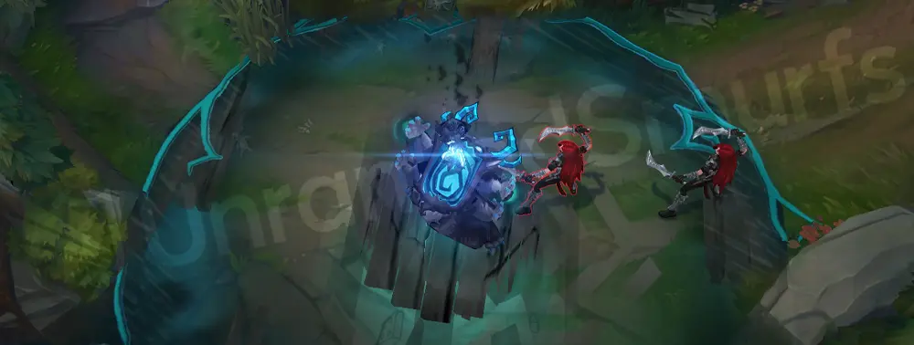 Fright Night Nunu & Willump R - part 1, cracked floorboard overlay beginning to form above the AoE