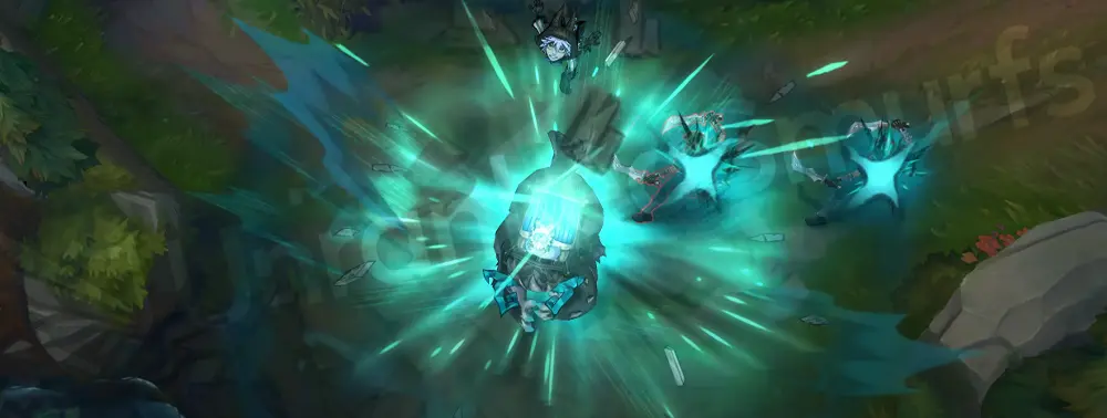 Fright Night Nunu & Willump R - ultimate impact with ink-like explosions and wooden crack motif