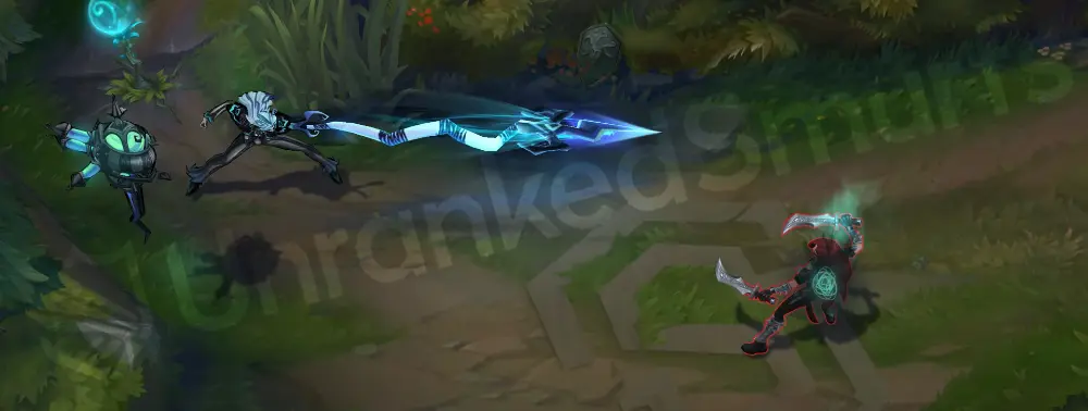 Fright Night Renata Glasc Q part 1 with a dark cyan projectile and ink‑scribble accent