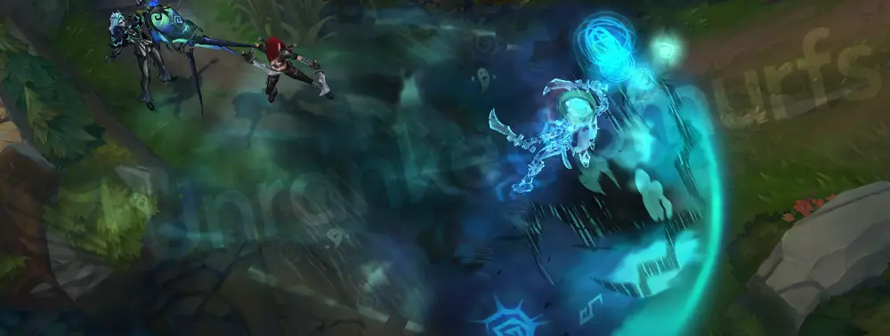 Fright Night Renata Glasc R (ultimate) with pencil‑scribble overlay and deep cyan energy