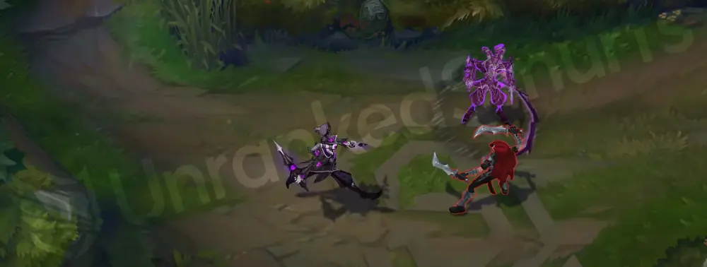 Fright Night Shaco R - clone spawn with stitched puppet pieces and purple smoke