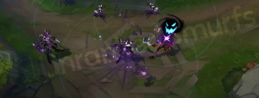 Fright Night Shaco R - clone phantom moving with smiling face motifs and shadow trails