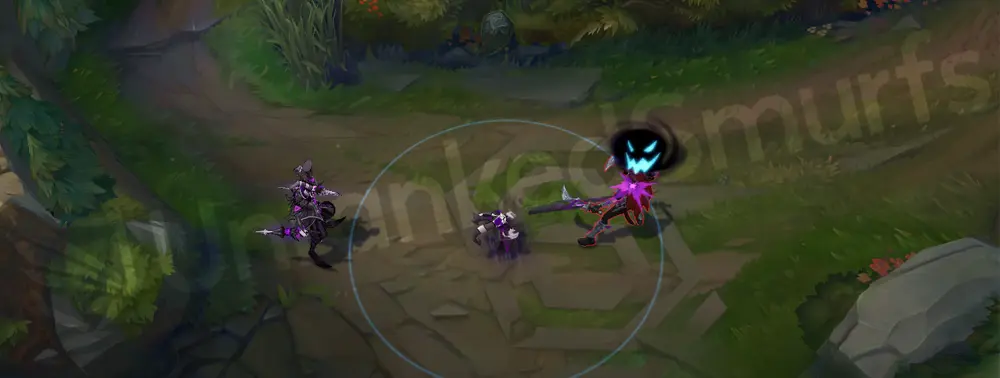 Fright Night Shaco W - area effect showing dark purple smoke and stitched accents