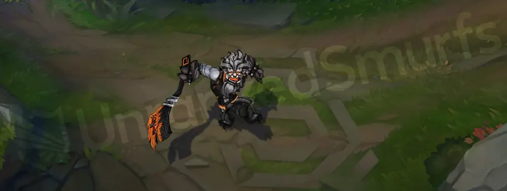 Fright Night Trundle emote with thick pencil-scribble outlines and orange highlights