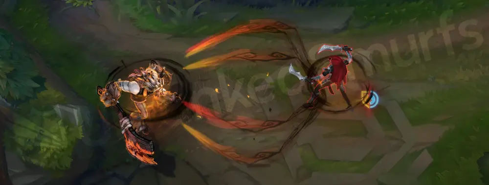 Fright Night Trundle R - large smash or pillar with dark red and orange scribble VFX