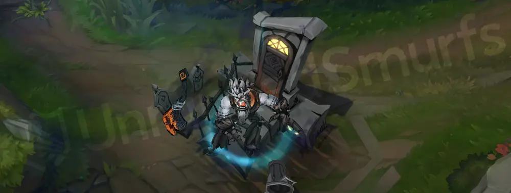 Fright Night Trundle custom recall showing sketch-style flourish and paper-like particles