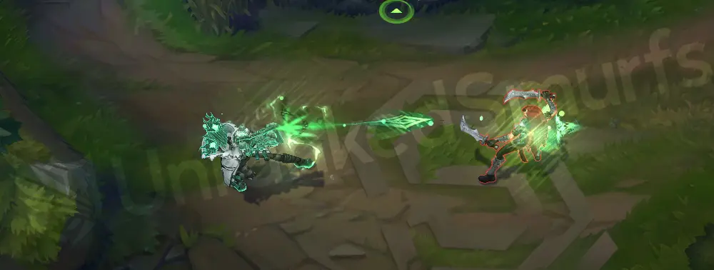 Fright Night Zeri chroma R part 1 showing green-and-black R variant with sketch lines