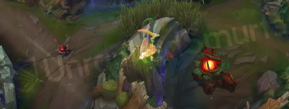 HEARTSTEEL Kayn (Shadow Assassin) E parkour dash with quick green trail and panel-style accents