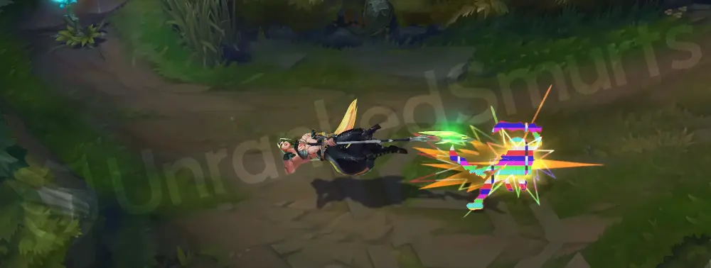 HEARTSTEEL Kayn (Shadow Assassin) R - Part 2 with neon explosion and stylized onomatopoeia effect