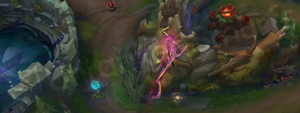 HEARTSTEEL Kayn E showing parkour movement with a screen-like trail and comic panel motif